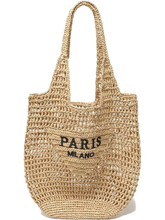Handbags - Women's Beige Straw Beach Bag Large Woven Tote Summer Vacation Travel Purse